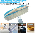 4 in 1 Pet Hair Remover with Glove, Reusable&Effective Cat and Dog Hair Removal Cleaning Tool with 17-Inch Extra Long Handle Multifunctional Fur Lint Brush for Couch,Furniture,Carpet,Clothes,Bedding