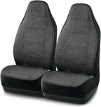 Road Comforts Car Seat Covers for Front Seat, High Back Heavy Duty Breathable Flax Seat Protector, Airbag, Not Seat Belt Compatible, Washable Seat Cover Fits for Most Cars, Trucks, SUVs, Vans Black