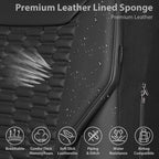 CAR PASS 3D Foam PU Leather Car Seat Covers Front Seats,Black Faux Leather Front Seat Covers for Cars, Universal Fit for SUVs Trucks Vans Sedan Automotive, Armrest Airbag Compatible,Black