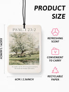 Vintage Christina Air Freshener 4 Pcs, Retro Cottagecore Bible Verse Floral Hanging Air Freshener for Cars Closet Drawer Books, Religious Christian Car Accessories Mirror Decor for Women