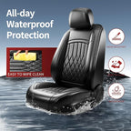 Fit for Accent Seat Covers Compatible with Hyundai Accent 2017-2026 - Waterproof Breathable Leather Automotive Seat Cushions Protector,Airbag Compatible,Full Set 5 Seats(Black)