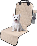VIVAGLORY Front Dog Seat Covers, 1PACK No-Skirt Design 4 Layers Quilted & Durable 600D Oxford Dog Seat Cover for Most Cars, SUVs & MPVs, Heather Khaki