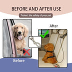 Dog Tether for Car Pet Dog Car Seat Belt Restraint Chew Proof Safety Tether Cable with Double Hook Stainless Steel Coated Pet Vehicle Leash and Harness Restraint 39 Inch