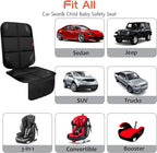Car Seat Protector 1 Pack Car Seat Cushion Mat Thickest Padding,Waterproof 600D Fabric Car Seat Covers for Non-Slip Backing Mesh Pockets for Baby and Pet (Black, 1 Pc)