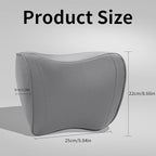 Car Headrest Pillow 100% Memory Foam, Breathable Removable Leather Cover, Premium Seat Support Head Neck Cushion for Driving Travel Home Office, Gray, 2 Pack