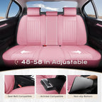 Coverado Car Seat Covers Full Set, Seat Covers for Cars, Car Seat Cover, Car Seat Protector, Leather Car Seat Cushion, Waterproof Car Seat Covers Front Seats and Back Fit for Most Cars(Pink)