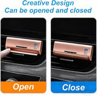 Car Air Freshener Vent Clip - Creative Air Conditioner Shape Solar Powered Aromatherapy Diffuser for Car Interior, Cars Smell Eliminator with 2 Refills, Funny Gift for Men & Women (Gold, 2 PCS)