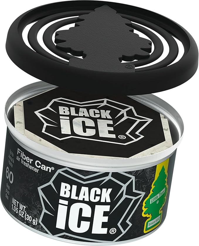 Little Trees Fiber CAN, Black Ice (Pack of 6)