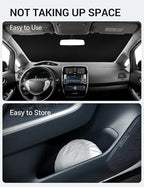 Proadsy 2026 Upgrade Windshield Sun Shade Custom Fit 2011-2017 Nissan Leaf Foldable Front Sunshade Protector Sun Visor Blocks UV Rays Keep Car Cooler