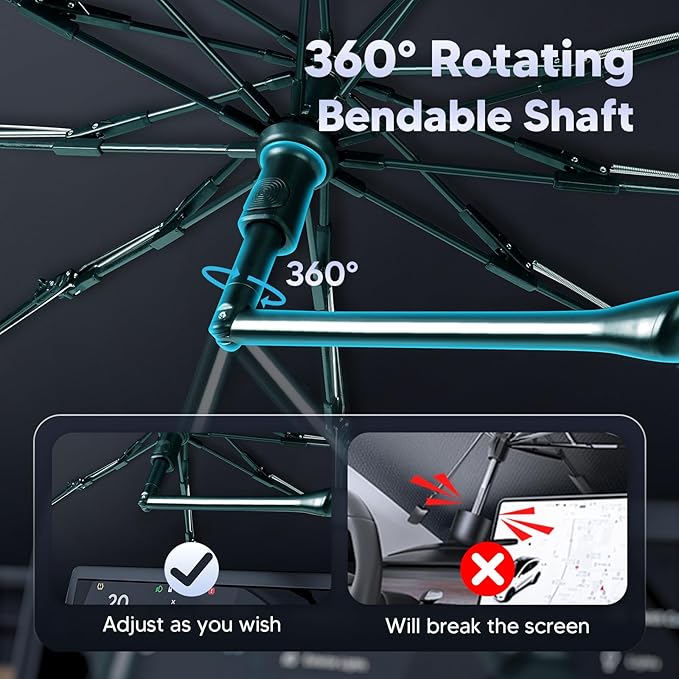 Autorder Windshield Sun Shade Umbrella for 2020-2025 Ford Escape Accessories,Upgraded Ice Crystal Material,Easy Setup Umbrella Sunshade for Car Windshield,100% Sun Blocking