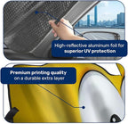 GENANY Yellow Dog Windshield Sun Shade for Car SUV Truck (55x30 Inches), Front Window Visor for Windows, Protector Blocks UV