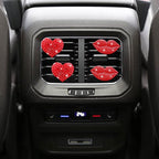 Bling 5 Pcs Red Lips Air Vent Clips, Heart Shape Crystal Car Decor - Women Rhinestone Diffuser Vent Clip Cute Car Accessories (Red lips)