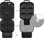 SMART ELF Car Seat Protector [1 Pack] Large Auto Protector for Child Seats with Thickest Padding and Non-Slip Backing Mesh Pockets for SUV, Sedan, Truck, Leather and Fabric - Black