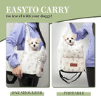 Cullaby Center Console Small Dog Car Seat Portable Puppy Booster Armrest Carseat, Anti-Collapse Comfort Car Travel with Washable Fluffy Cushion and Pillow (Off White, Extar Small armrest lid)