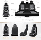 Coverado Seat Covers, Premium Nappa Leather Car Seat Covers Front Seats, Waterproof Car Seat Protector with Lumbar Support, Front Driver Seat Covers Universal Fit for Most Cars (Black&Gray)