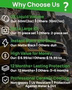 Plastic Restorer for Cars, 60ML Black Trim Restorer, Back to Black Plastic Restorer, High Concentration Ceramic Crystal Hydrophobic Coating Lasting Shine Up to 12 Months+ & UV Protection & Deep Repair