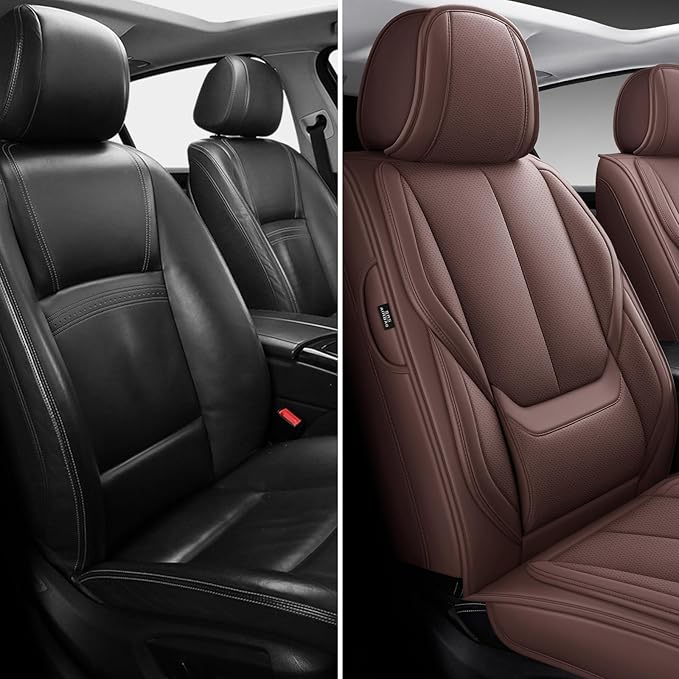 Seat Covers, Car Seat Covers Front Seats, Car Seat Cover, Car Seat Protector Waterproof, Car Seat Cushion Nappa Leather, Brwon Seat Covers Carseat Cover Universal Fit for Most Cars