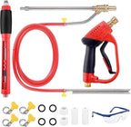 Pressure Washer Sand Gun Blaster Kit with Gun, 5000 PSI Sand Gun Blaster for Pressure Washer with Extension Wand & 4 PCS Replacement Nozzle & 1/4'' Quick Disconnect