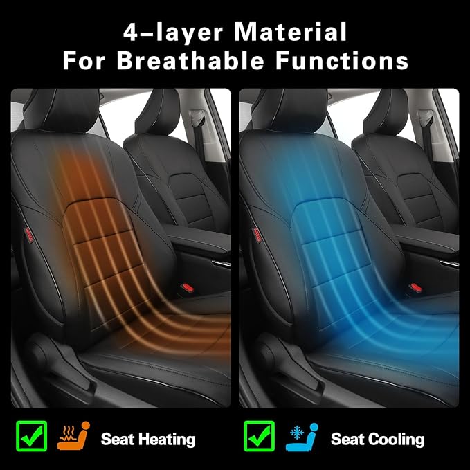 EKR Camry Seat Covers for Toyota Camry SE,XSE,SE Sport 2012-2017 (Not for Hybrid) Leather Car Seat Cover Full Set for Trucks SUV-Faux Leather (Black)