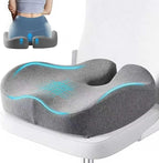 Seat Cushion, Office Chair Cushion for Sciatica, Coccyx Cushion, Ergonomic Memory Foam Seat Cushion for Car, Home, Pressure Relief Pad for Hip, Tailbone, All Day Comfort - Gray