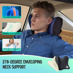 Car Neck Pillow for Driving Seat, Soft Memory Foam Headrest Pillow with Adjustable Strap and Removable Cover, Ergonomic Neck Support for Car, Office Chair, Gaming Chair – Black