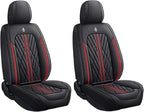 Premium Nappa Leatherette Car Seat Cover Set Custom Fit for Honda CR-V CRV 2000-2023 2024 2025 2026 Water-Proof Breathable Faux Leather Seat Cushion Protectors (Full Set 5 Seats,Red Line)
