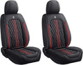 Premium Nappa Leatherette Car Seat Cover Set Custom Fit for Honda CR-V CRV 2000-2023 2024 2025 2026 Water-Proof Breathable Faux Leather Seat Cushion Protectors (Front 2 Seats,Red Line)
