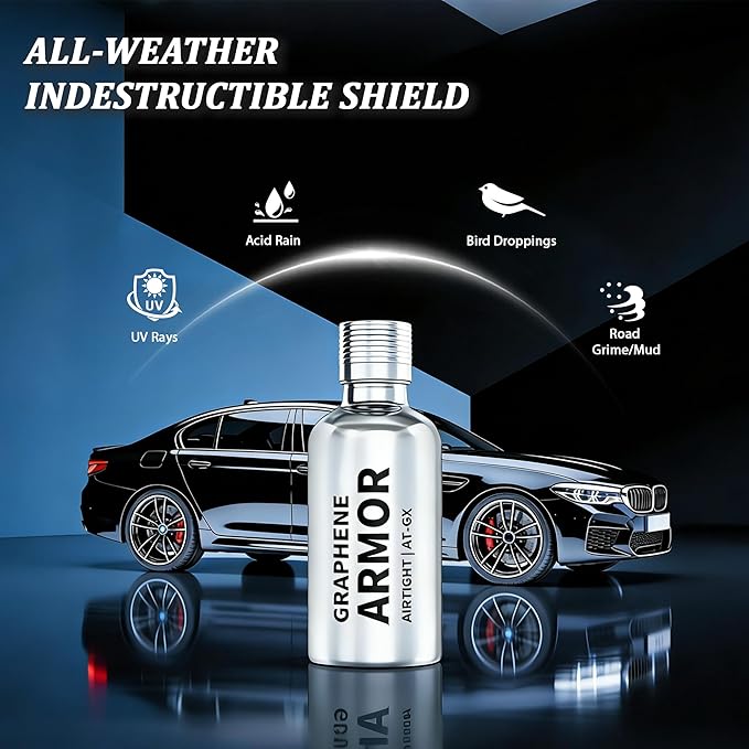 Advanced Graphene Ceramic Coating 50ml AT-GX Self-Cleaning Nano Protectant Long-Lasting High Gloss Waterproof Professional DIY Car Paint Care Kit for Cars