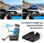 Benazcap Car Seat Cushion - Memory Foam Car Seat Pad - Sciatica & Lower Back Pain Relief - Car Seat Cushions for Driving - Road Trip Essentials for Drivers