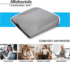Car Seat Cushion, Car Seat Cushions for Driving with Comfort Memory Foam - Sciatica & Back Pain Relief, Suitable for Car, Truck, Office Chair (Gray)