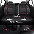 Leather Car Seat Covers Full Set, Universal Faux Leather Car Seat Covers 5 Seats, Automotive Seat Covers for Most Sedans SUVs Trucks, Front and Rear Seat Covers,Wine Red