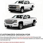 Coverado Silverado Seat Covers Full Set, Faux Leather Car Seat Covers Fit for Chevy Silverado GMC Sierra 2007-2013 & 2019-2026 1500, 2020-2026 2500HD 3500HD Crew Double Extended Cab(Gray)