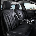Coverado Car Seat Covers Front Seat, Breathable Nappa Leather Seat Cover, Black Seat Cover for Cars, Luxury Waterproof Car Seat Protector, Front Seat Cushion Universal Fit for Most Vehicles