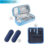 Goldwheat Portable Insulin Cooler Travel Case Diabetes Medication Organizer Medical Cooler Bag with 2 Ice Packs