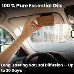 Wood Car Air Freshener — Refillable Solid Odor Eliminator with Premium Leather Visor Clip, North American Alder Wood Scent, No Liquid, No Mess for Car, Truck & SUV (Gilded Petals)