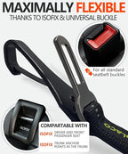 Dog Seat Belt for Car, 3-in-1 Adjustable Dog Seat Belt with Carabiner, Latch & Buckle, Heavy Duty Dog Car Harness Tether with Bungee Buffer, Pet Safety Restraint for Small Medium Large Dogs