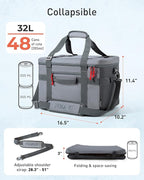 TOURIT Soft Sided Cooler Bag Insulated 48/60 Cans, Large Collapsible & Leakproof Ice Chest for Picnic, Beach, Camping, Travel