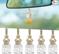 5PCS Hanging Car Air Freshener, Car Air Freshener Diffuser, 8ml Empty Glass Auto Oil Perfume Aromatherapy Diffuser Charms, Refillable Perfume Bottles for Most Vehicles (Water Cube, Style 1)
