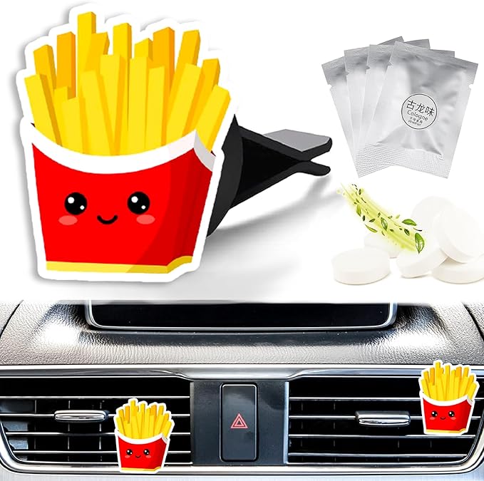 Cute Car Air Freshener Clips French Frye Car Vent Clips French Frye Cars Scents Cologne Air Conditioner Clip Auto Vent Interior Decoration Cars Accessories Fryes Gifts for Men Women,Friend,Birthday