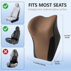 BABUR Car Headrest Pillow | Ergonomic Memory Foam Neck Shoulder Support Pillow with Adjustable Design & Enlarged Surface | Pain Relief for Driving Travel Sleeping | Brown 1 Pack