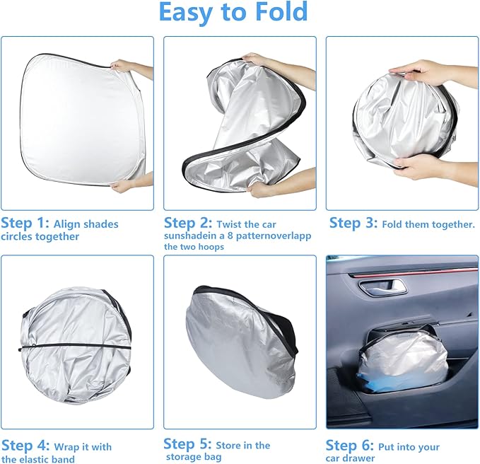 Windshield Sun Shade for Ford Escape S, SE, SE Sport Hybrid, SEL, Titanium 2019 2020 2021 2022 2023 Accessories Sunshade Windshield Cover - 4 Layers Sun Visor Window Shade Blocks UV Rays Cooler Car
