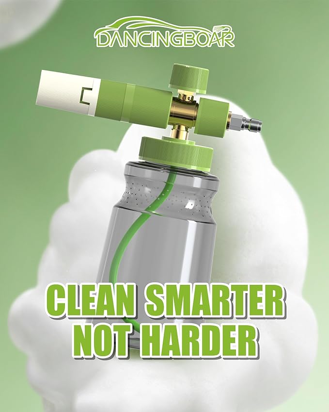 Foam Cannon for Pressure Washer, All Copper Material, Car Wash Foam Cannon with M22 and 1/4 Inch Quick Connector, 1L Bottle, Compatible With Most Pressure Washers (4200PSI)