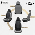 FLORICH Car Seat Covers Front Seat Cover Waterproof Faux Leather Seat Covers for Cars Premium Car Seat Protector Interior Covers Cushion Universal Fit for Most Car Truck SUV, Gray&Black