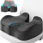 Seat Cushion, Gel Chair Cushions, Office Chair Cushions, Anti-Slip Bottom & Removable Cover Tailbone Pain Relief Cushion, Memory Foam Seat Cushion, 5.28 in Thick (Grey)