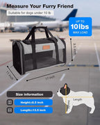 Pet Carrier Airline Approved 17x11x9.5 in - Underseat, Top & Side Entry Soft Dog Cat Travel Carrier with Safety Zippers ＆ Anti-Scratch Mesh for Small Cat and Dog for Pets Up to 10 Lb - Grey