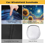 Windshield Sun Shade, Car Sun Shade Windshield, Reflector Sunshade Offers Ultimate Protection for Car Interior, Reflective Polyester Blocks Heat for Sedans, Mini SUVs, Hatchbacks - 57 x 31.5 inches
