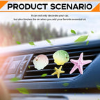 5PCS Seashell and Starfish Car Air Vent Clips, Colorful Ocean Series Car Air Freshener Diffuser, Beach Theme Car Interior Decoration Accessories (No Aromatherapy Tablets)