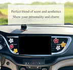 6pcs Flower Car Air Freshener Vent Clips,Red Yellow White Daisy Car Dashboard Accessories,3.3cm/3cm Flower Air Vent Clip for Women,Refillable Car Diffuser Decor