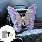 2 Pcs Embroidery Fragrance Butterfly Decoration, Butterfly Car Vent Clips, Embroidery Fragrance Butterfly Car Air Freshener Clip Charm Car Inter Decor Cute Car Accessories for Women Girls-Purple