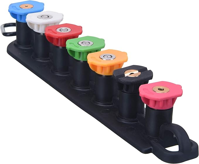 M MINGLE Pressure Washer Tips Set with Nozzle Holder, 7 Nozzle Tips, 1/4 Inch Quick Connect, 4000 PSI